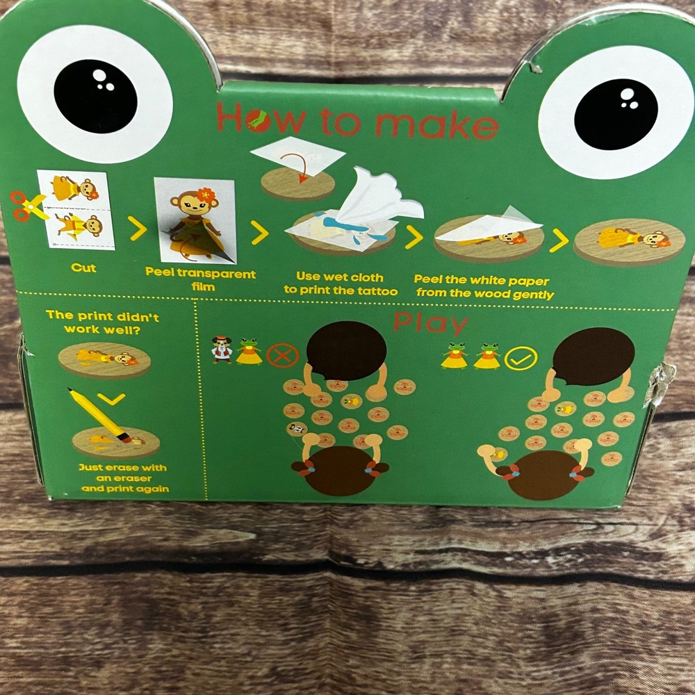 Kipod Make & Match Print Your Own Memory Game 36 Wooden Coins DIY Kids Craft Kit - Picture 2 of 4